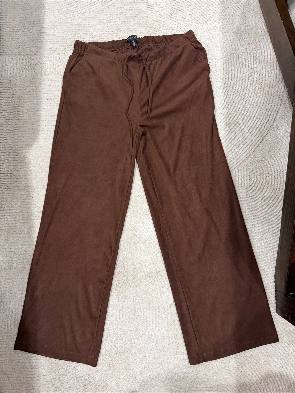 Women Brown Relaxed Drawstring Dress Pants